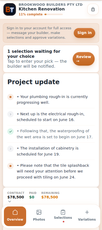 The client-facing job portal