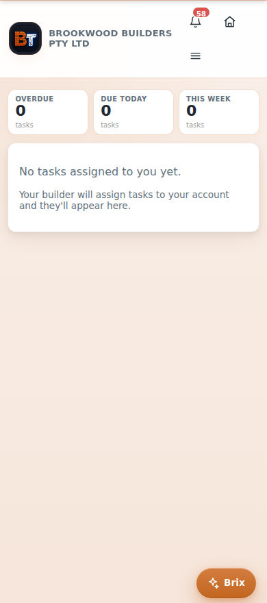The My tasks screen