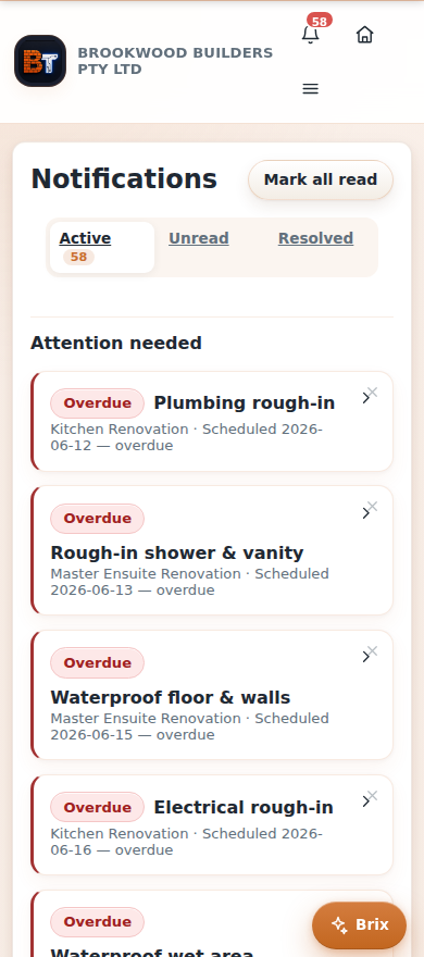 The notifications screen